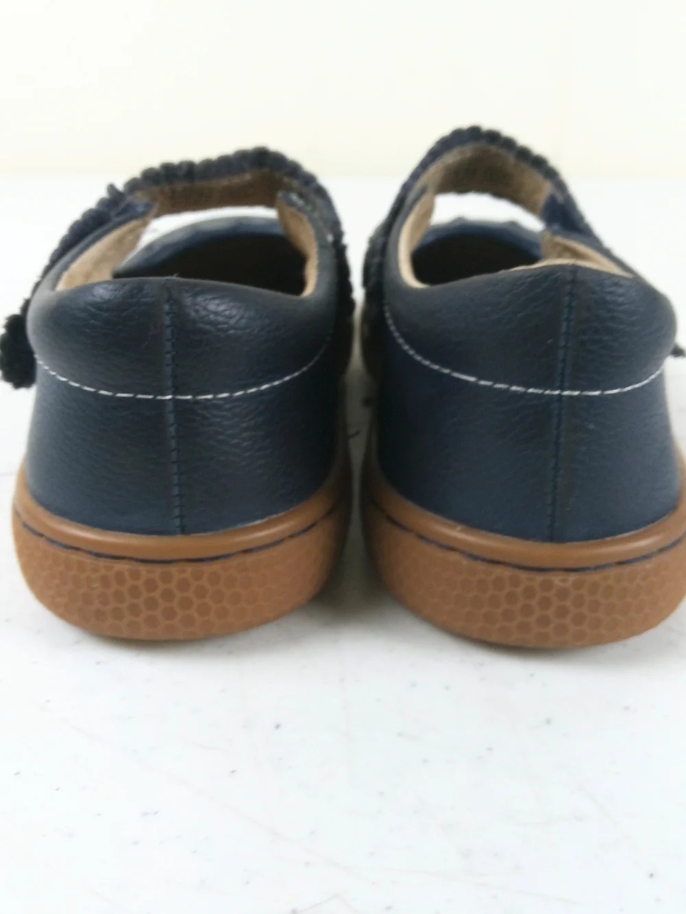 Livie & Luca Ruched Classic Mary Jane Shoes Girls Size 1 Navy Blue Leather